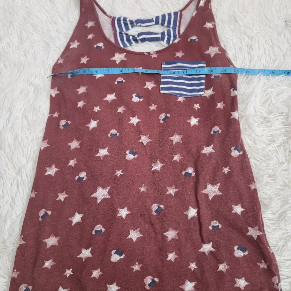 Disney Women's Patriotic American Flag Stars & Stripe Minnie Mouse Tank